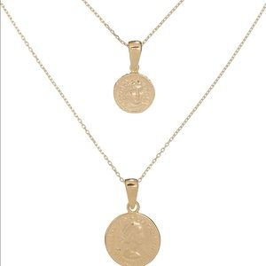 Gold coin necklace set,greek coin necklace,disc
